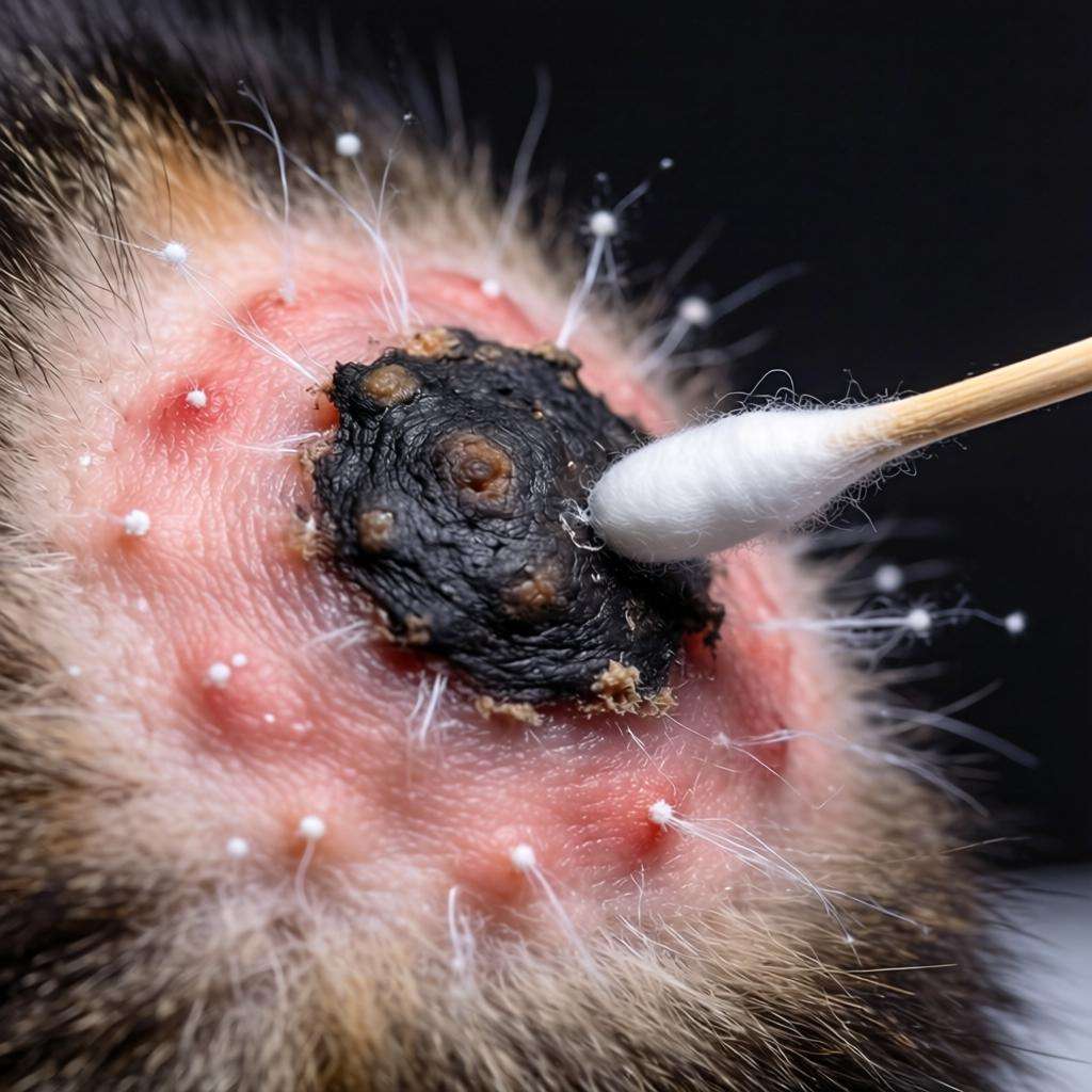 猫癣出现黑色结痂是严重了还是快好了？