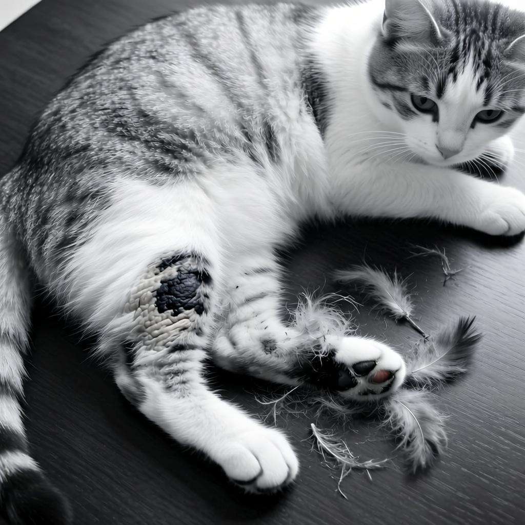 猫癣出现黑色结痂是严重了还是快好了？第一张图