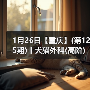 1月26日【重庆】(第125期)丨犬猫外科(高阶)班！含SUB(人人可实操)、乳糜胸等技术！
