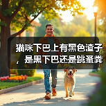 猫咪下巴上有黑色渣子，是黑下巴还是跳蚤粪便？（图1）