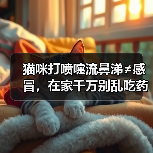 猫咪打喷嚏流鼻涕≠感冒，在家千万别乱吃药！（图1）