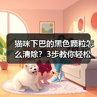 猫咪下巴的黑色颗粒怎么清除?3步教你轻松解决(图1) 猫咪下巴的黑色颗粒怎么清除?3步教你轻松解决(图1)