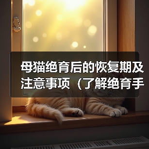 母猫绝育后的恢复期及注意事项(了解绝育手术对母猫的影响,科学照顾她们的健康生活)(图2) 母猫绝育后的恢复期及注意事项(了解绝育手术对母猫的影响,科学照顾她们的健康生活)(图2)