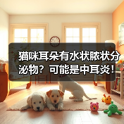 猫咪耳朵有水状脓状分泌物？可能是中耳炎！（图1）