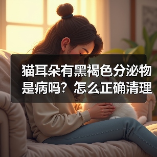猫耳朵有黑褐色分泌物是病吗？怎么正确清理？（图3）