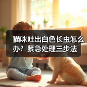 猫咪吐出白色长虫怎么办？紧急处理三步法（图1）