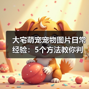 大宅萌宠宠物图片日常经验：5个方法教你判断需求与维护（图3）